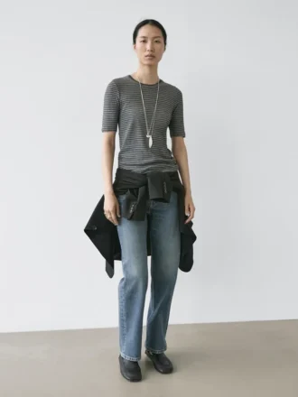 Gestrept overhemd met korte mouwen