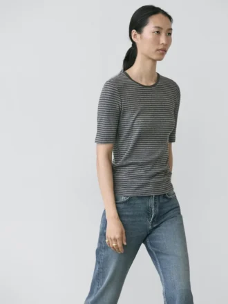 Gestrept overhemd met korte mouwen