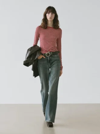 Gestrept T-shirt met lange mouwen