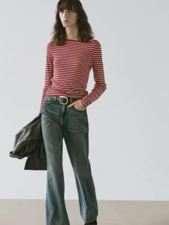 Gestrept T-shirt met lange mouwen