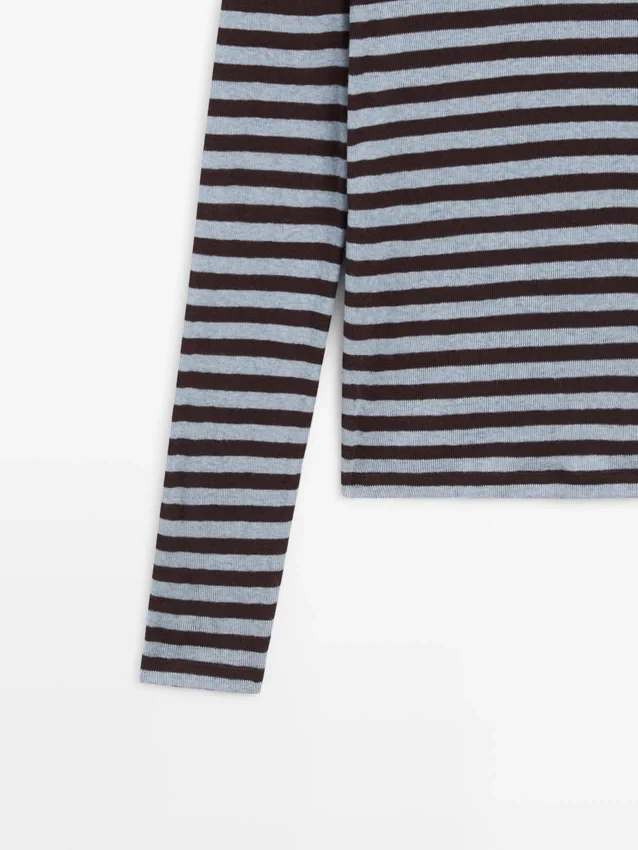 Gestrept T-shirt met lange mouwen van katoenmix Gestrept T-shirt met lange mouwen van katoenmix