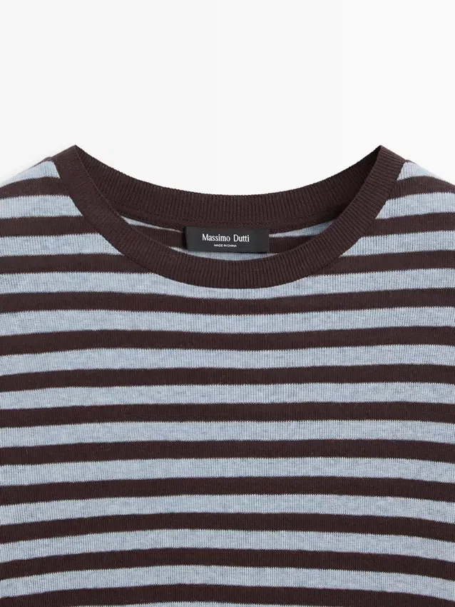 Gestrept T-shirt met lange mouwen van katoenmix Gestrept T-shirt met lange mouwen van katoenmix