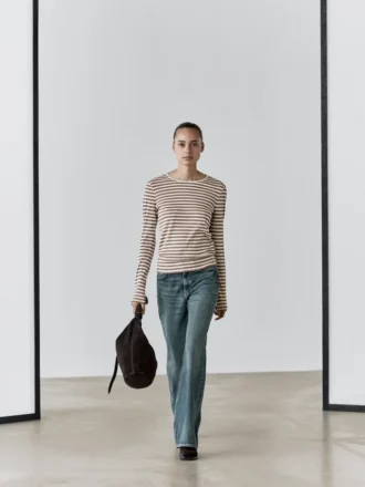 Gestrept T-shirt van 100% katoen