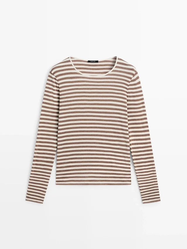 Gestrept T-shirt van 100% katoen Gestrept T-shirt van 100% katoen