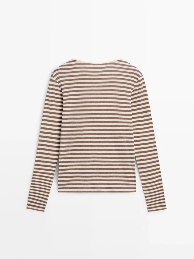 Gestrept T-shirt van 100% katoen Gestrept T-shirt van 100% katoen
