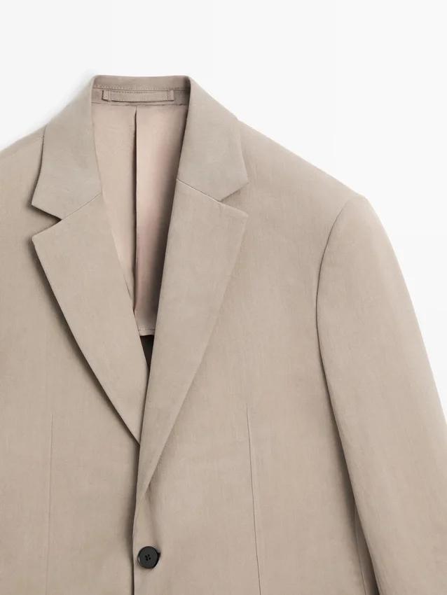 Getailleerde linnen Blazers met zakdetails Getailleerde linnen Blazers met zakdetails