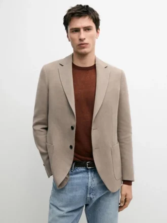 Getailleerde linnen Blazers met zakdetails