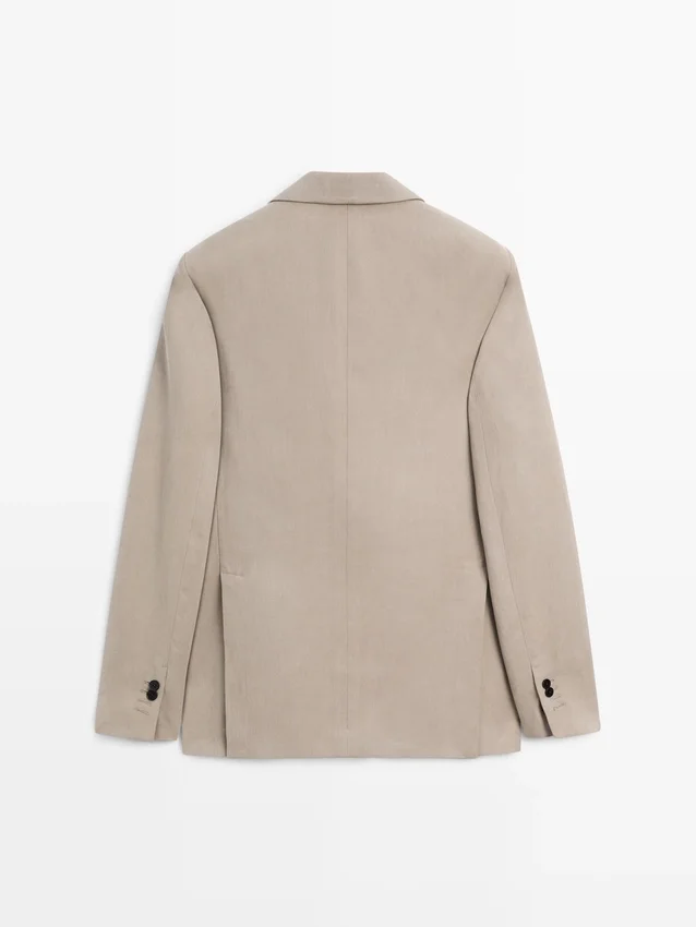 Getailleerde linnen Blazers met zakdetails Getailleerde linnen Blazers met zakdetails