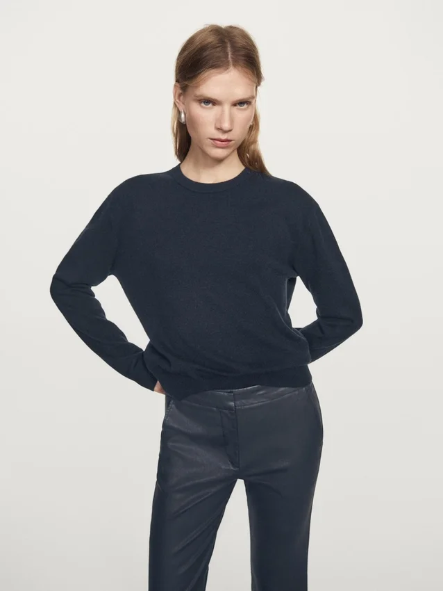 Gewaxt broek met uitlopende pijpen Gewaxt broek met uitlopende pijpen