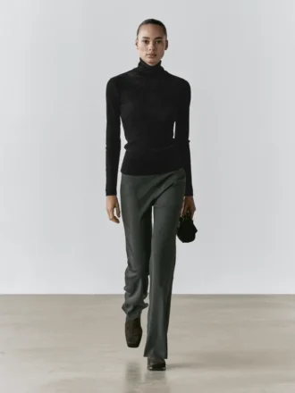 Halfdoorzichtig T-shirt met lange mouwen