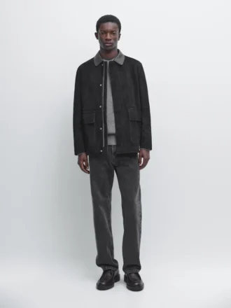 Jasje met suède zakdetails