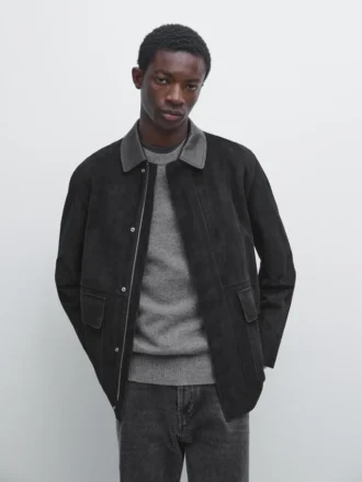 Jasje met suède zakdetails