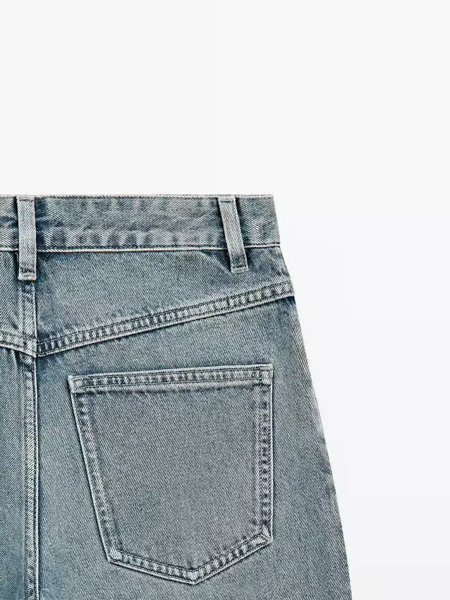 Jeans met hoge taille en barrel-pasvorm Jeans met hoge taille en barrel-pasvorm