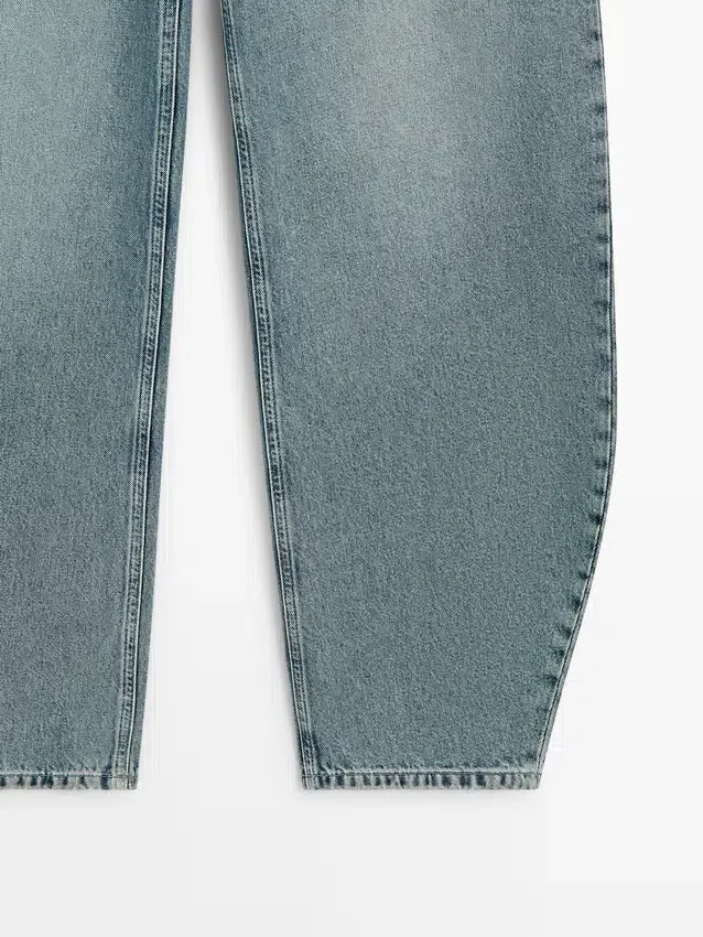 Jeans met hoge taille en barrel-pasvorm Jeans met hoge taille en barrel-pasvorm