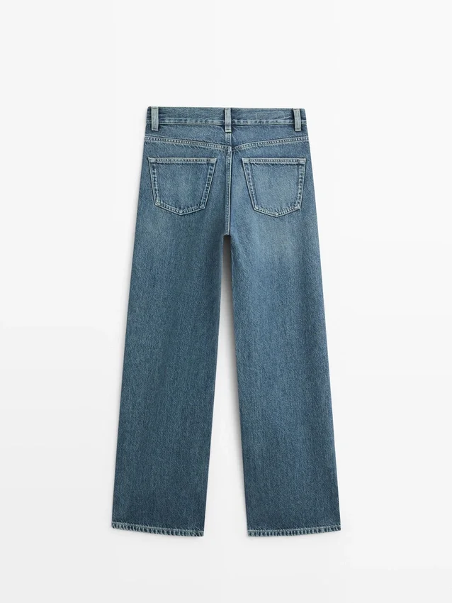Jeans met hoge taille en wijde pijpen Jeans met hoge taille en wijde pijpen