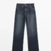 Jeans met hoge taille en wijde pijpen