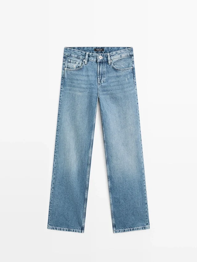 Jeans met lage taille en rechte pijpen Jeans met lage taille en rechte pijpen