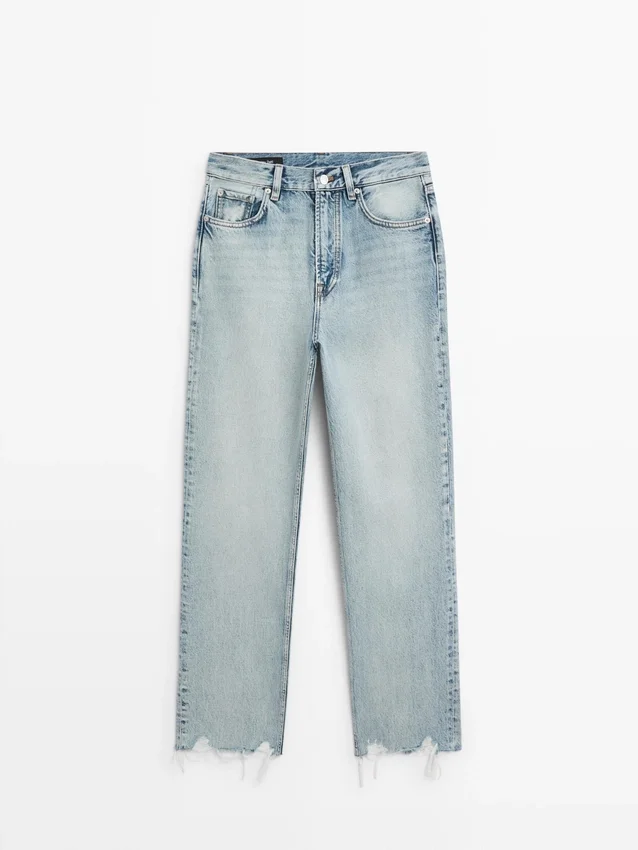 Jeans met rechte pijpen en hoge taille Jeans met rechte pijpen en hoge taille