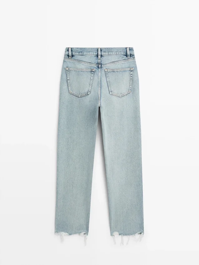 Jeans met rechte pijpen en hoge taille Jeans met rechte pijpen en hoge taille