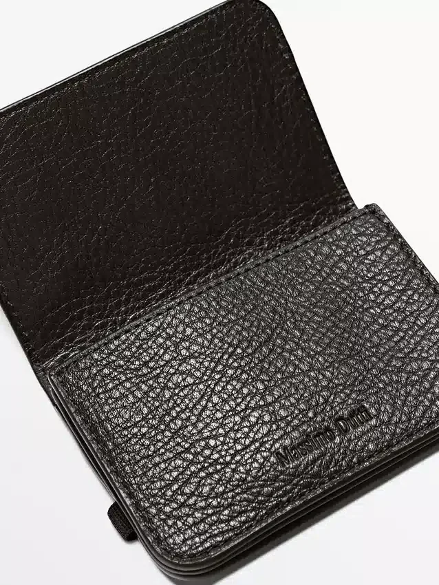 Kaartenhouder van nappaleer met klep Kaartenhouder van nappaleer met klep