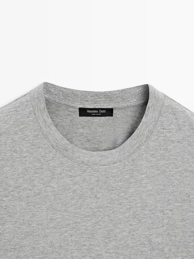 Katoen gemêleerd T-shirt met korte mouwen Katoen gemêleerd T-shirt met korte mouwen