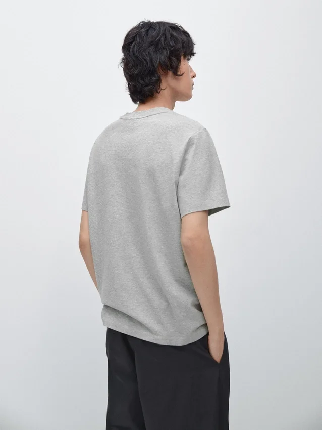 Katoen gemêleerd T-shirt met korte mouwen Katoen gemêleerd T-shirt met korte mouwen