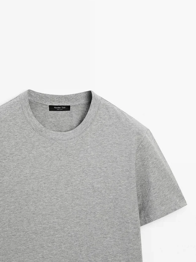 Katoen gemêleerd T-shirt met korte mouwen Katoen gemêleerd T-shirt met korte mouwen