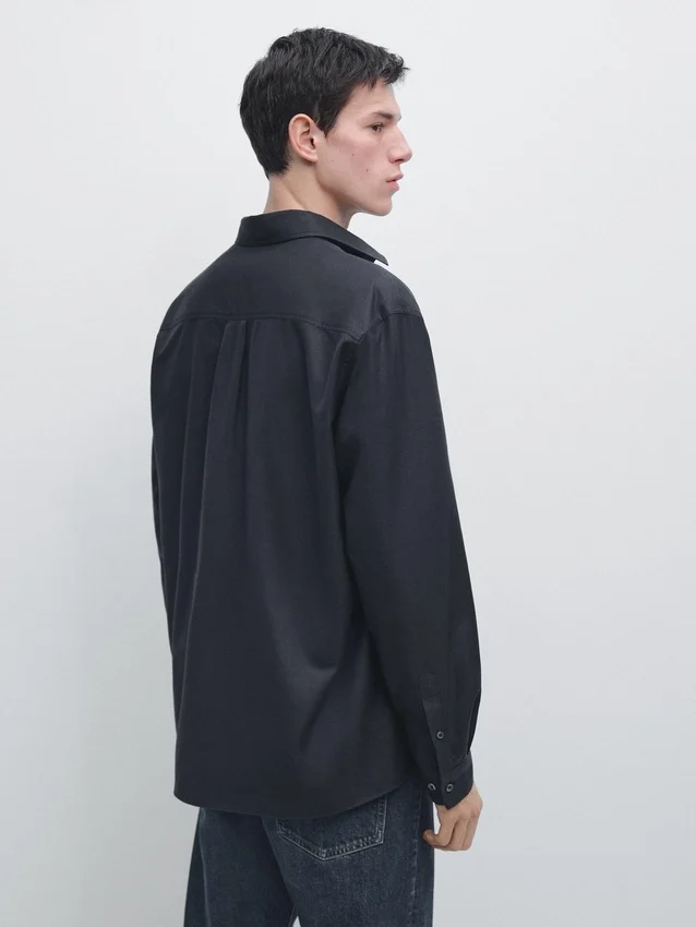 Katoen overhemd met zakken Katoen overhemd met zakken