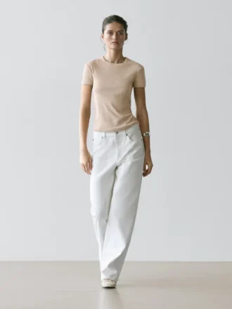 Katoen T-shirt met korte mouwen