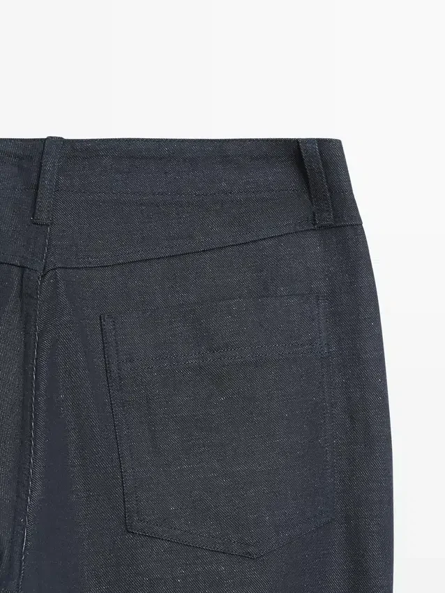 Katoenen en linnen broek met vijf zakken Katoenen en linnen broek met vijf zakken