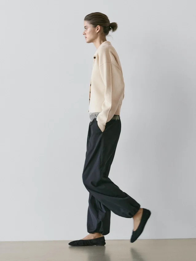 Katoenen gebreid vest met polokraag Katoenen gebreid vest met polokraag