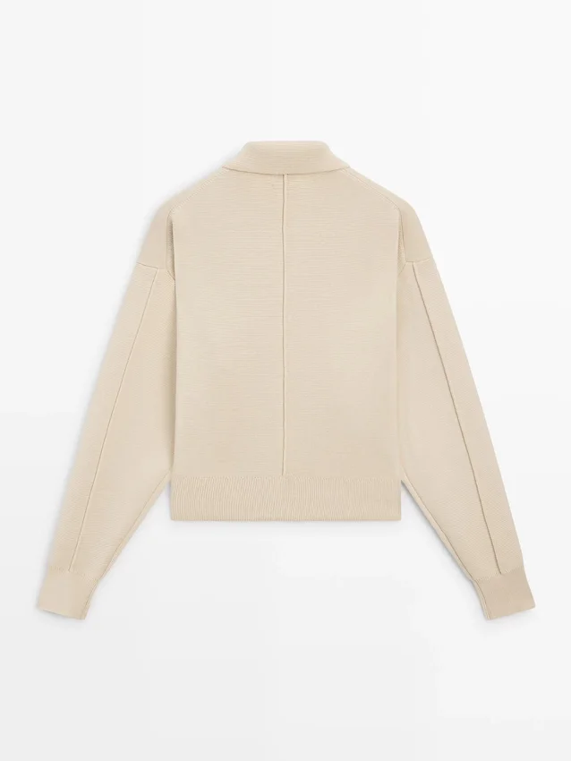 Katoenen gebreid vest met polokraag Katoenen gebreid vest met polokraag