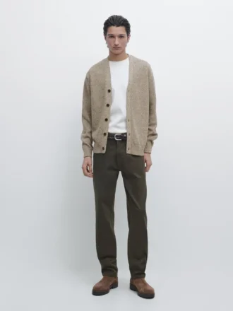 Katoenen gebreide Vesttrui met knopen