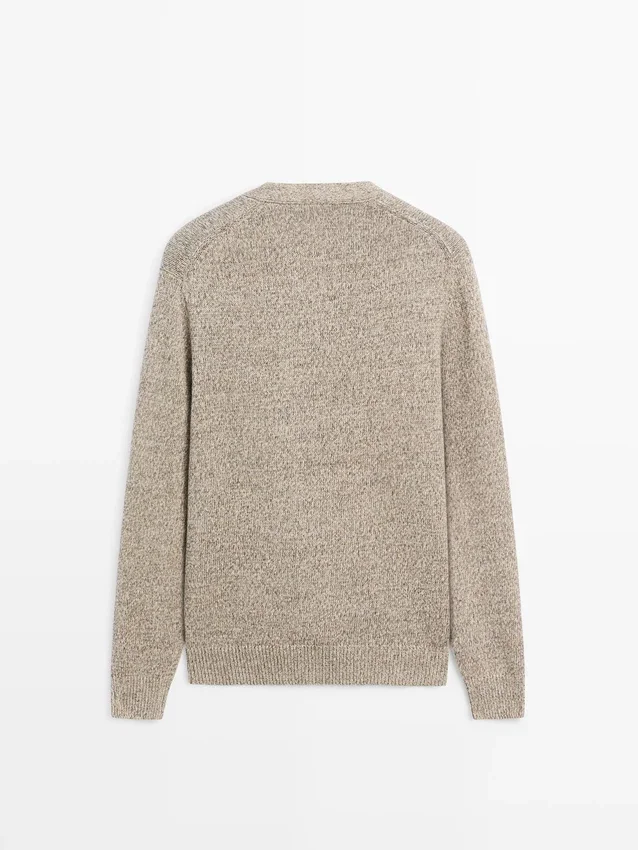 Katoenen gebreide Vesttrui met knopen Katoenen gebreide Vesttrui met knopen