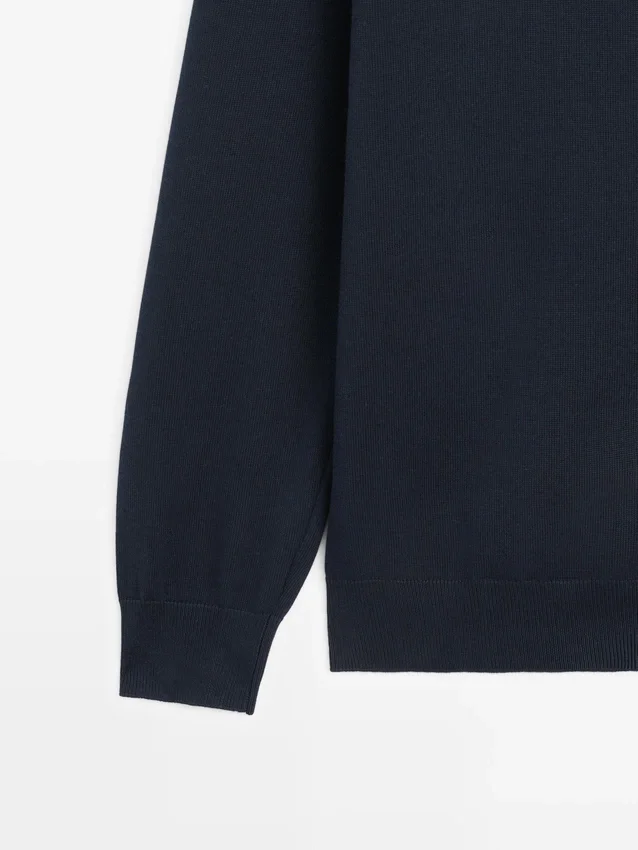 Katoenen gebreide Vesttrui met ritssluiting Katoenen gebreide Vesttrui met ritssluiting