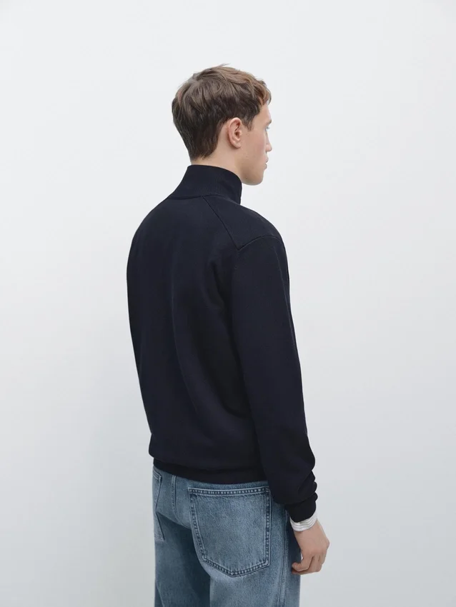 Katoenen gebreide Vesttrui met ritssluiting Katoenen gebreide Vesttrui met ritssluiting