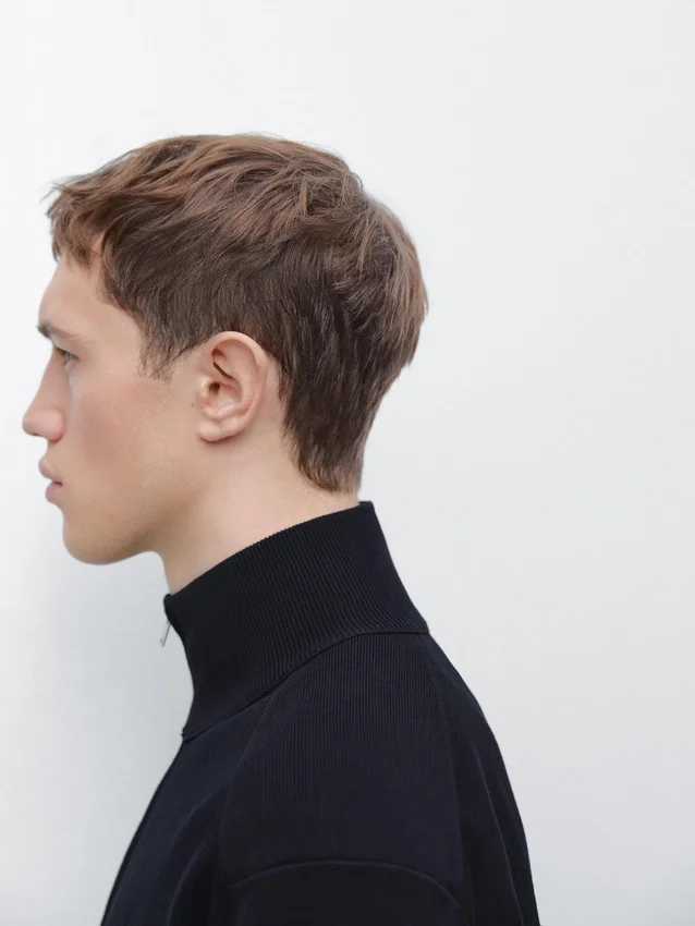 Katoenen gebreide Vesttrui met ritssluiting Katoenen gebreide Vesttrui met ritssluiting