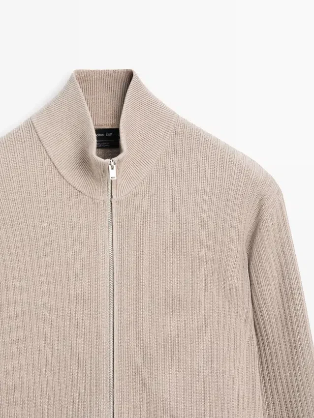 Katoenen gebreide Vesttrui met ritssluiting Katoenen gebreide Vesttrui met ritssluiting