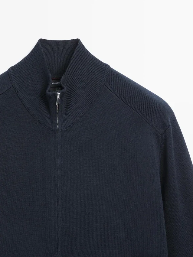 Katoenen gebreide Vesttrui met ritssluiting Katoenen gebreide Vesttrui met ritssluiting