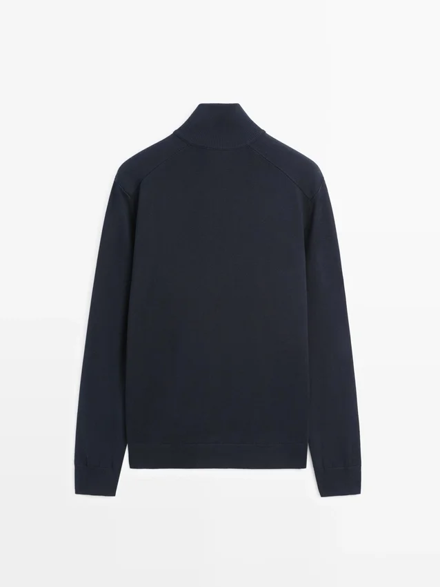 Katoenen gebreide Vesttrui met ritssluiting Katoenen gebreide Vesttrui met ritssluiting