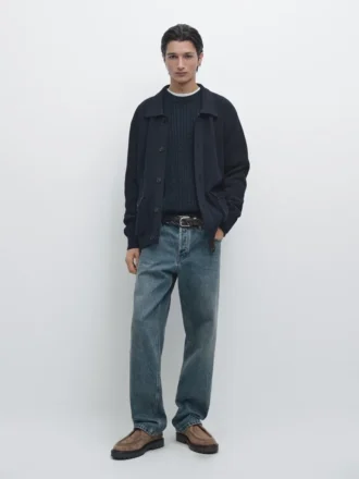 Katoenen gebreide Vesttrui met zakken