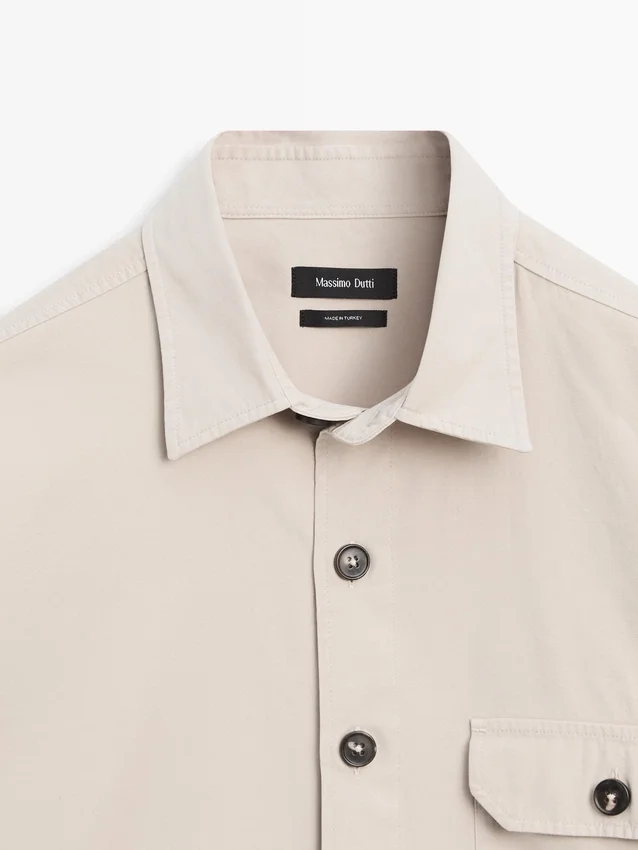 Katoenen overshirt met zakdetails Katoenen overshirt met zakdetails