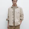 Katoenen overshirt met zakdetails Katoenen overshirt met zakdetails
