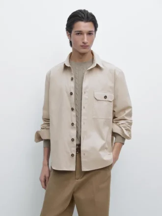Katoenen overshirt met zakdetails