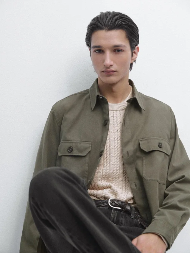 Katoenen overshirt met zakken Katoenen overshirt met zakken