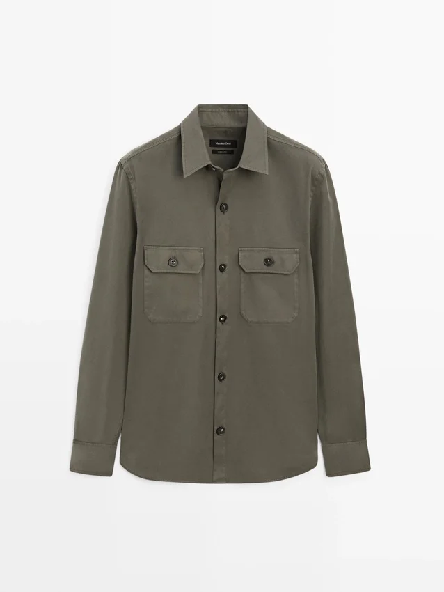 Katoenen overshirt met zakken Katoenen overshirt met zakken