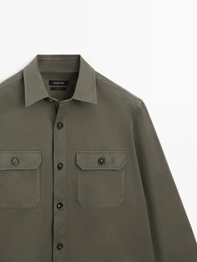 Katoenen overshirt met zakken Katoenen overshirt met zakken