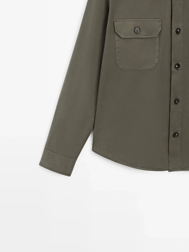 Katoenen overshirt met zakken Katoenen overshirt met zakken