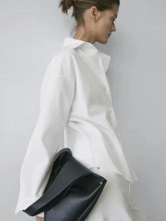 Katoenen popeline overhemd met coupenaden