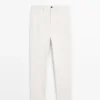 Katoenen twill broek met elastische tailleband